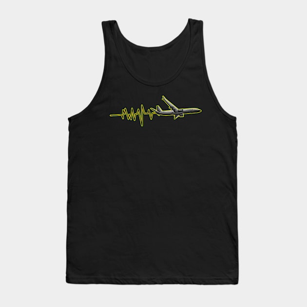 Airplane Heartbeat Pilot Flying Piloting Tank Top by theperfectpresents